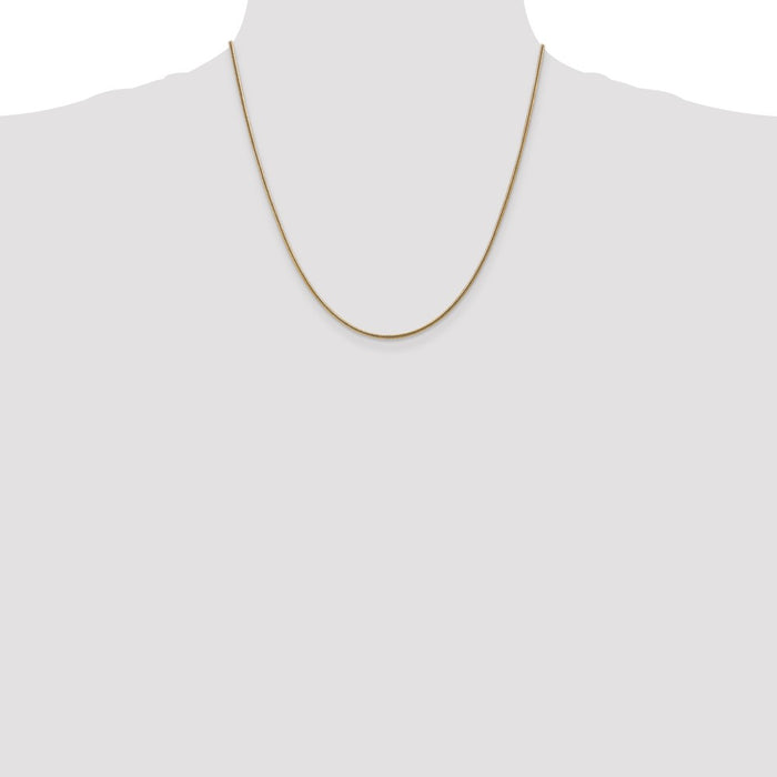 Shop Exclusive 14K Gold 20-Inch 1.6mm Round Snake Chain - Stylish & Durable-4