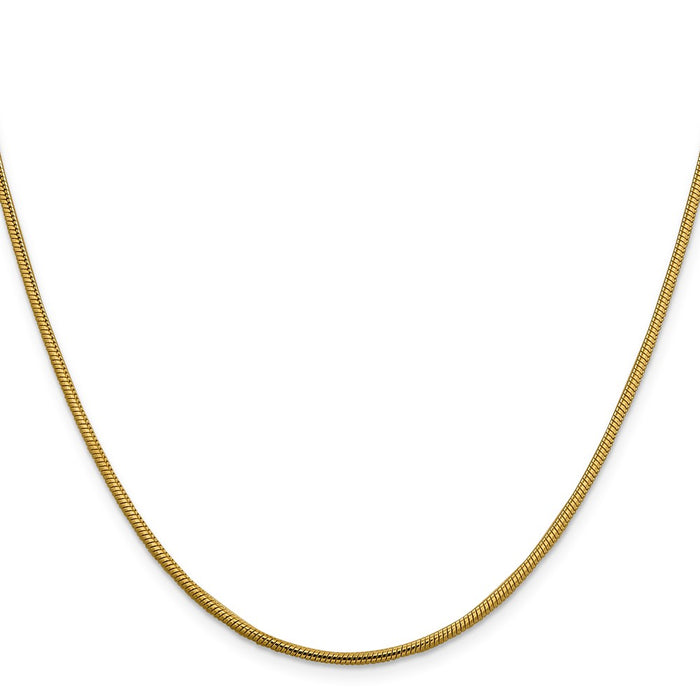 Buy Stylish 14K Gold 18-Inch Snake Chain - 1.85mm Round, Lobster Clasp-2