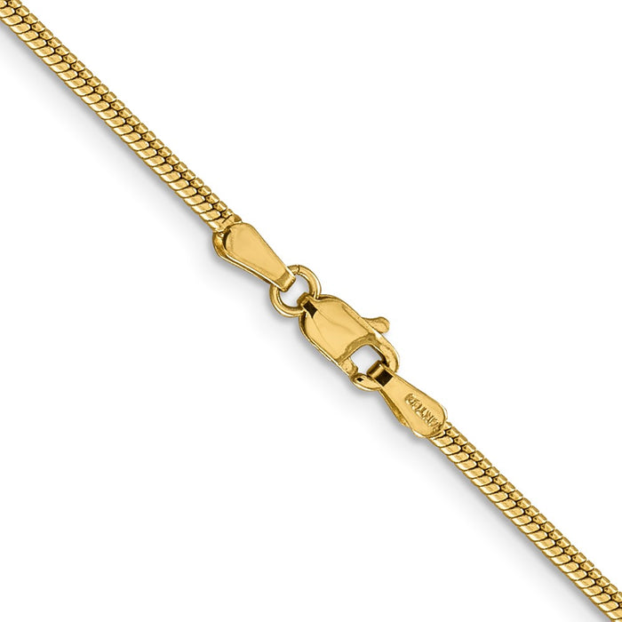 Buy 14K Gold 20-Inch Round Snake Chain - 1.85mm Stylish Luxury Accessory-3