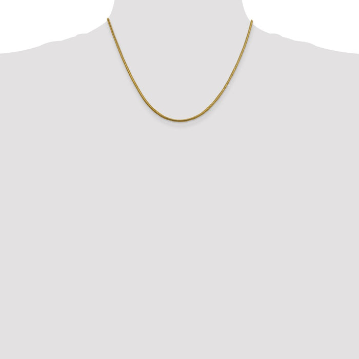 Buy Stylish 14K Gold 18-Inch Snake Chain - 1.85mm Round, Lobster Clasp-4