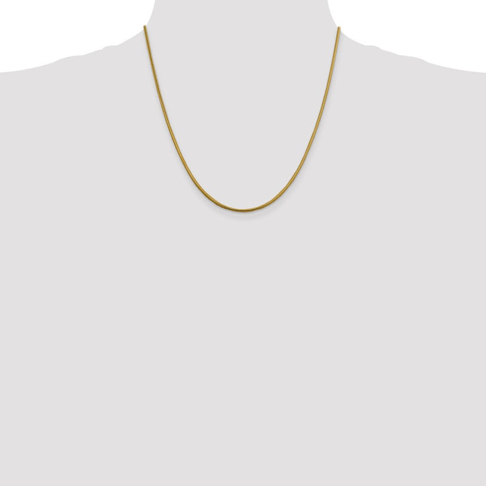 Buy 14K Gold 20-Inch Round Snake Chain - 1.85mm Stylish Luxury Accessory-4