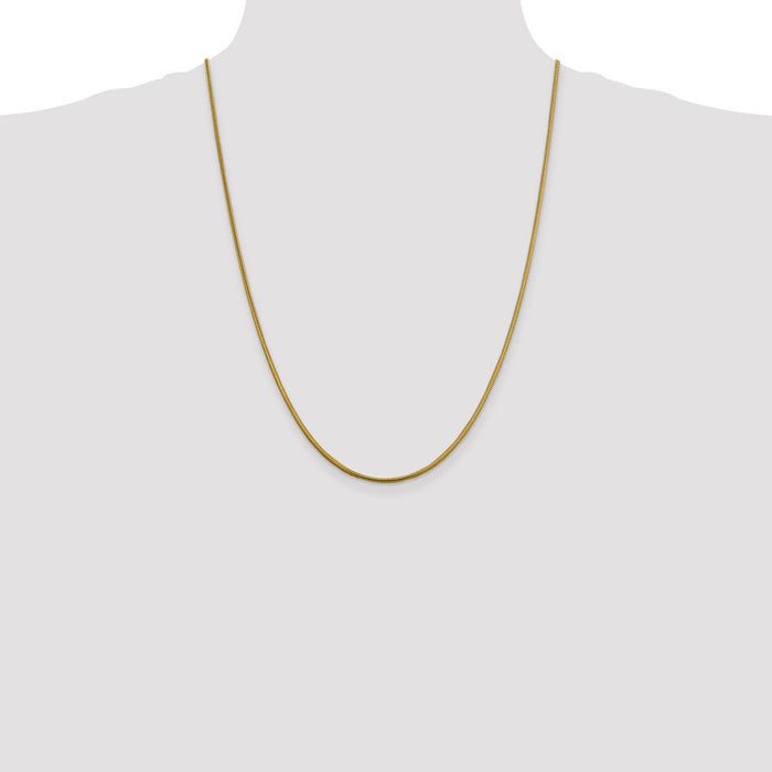 Buy 14K Gold 24-Inch 1.85mm Round Snake Chain - Stylish & Affordable Luxury!-4