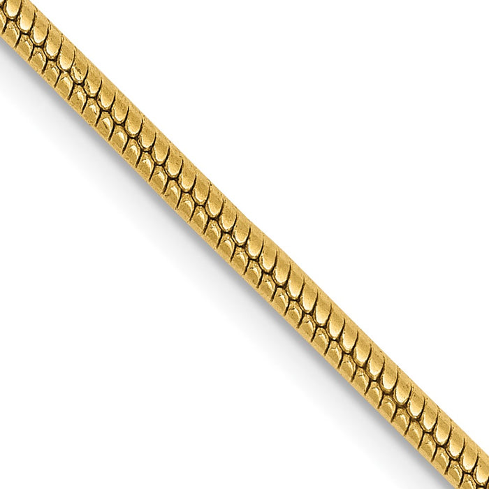 Buy Stylish 14K Gold 18-Inch Snake Chain - 1.85mm Round, Lobster Clasp-1