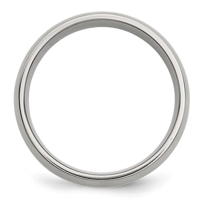 Buy Stylish 8mm Brushed Band in Chisel Stainless Steel with 14K Gold Inlay-2