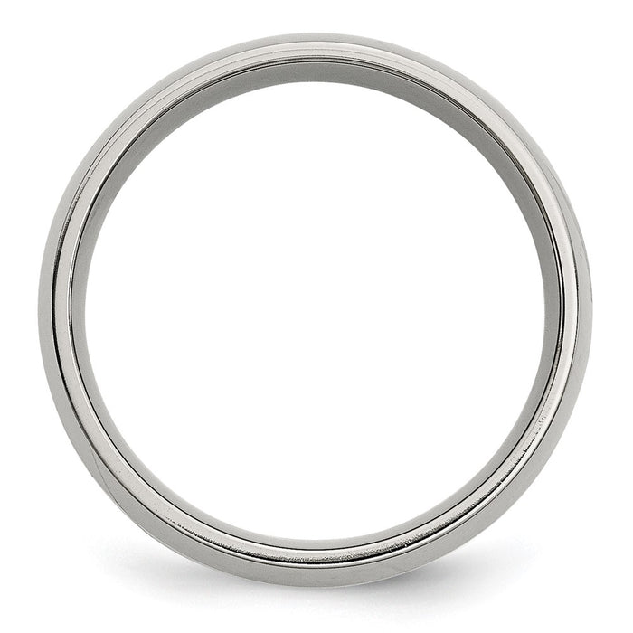 Buy Stylish 8mm Polished Band in Chisel Stainless Steel with 14K Gold Inlay-2