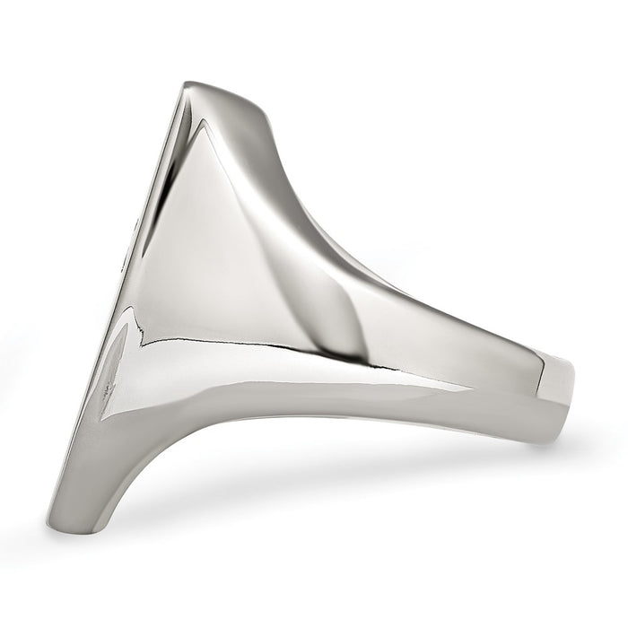 Buy Exclusive Antiqued Shield Ring with Black Diamond & Stainless Steel Cross-3