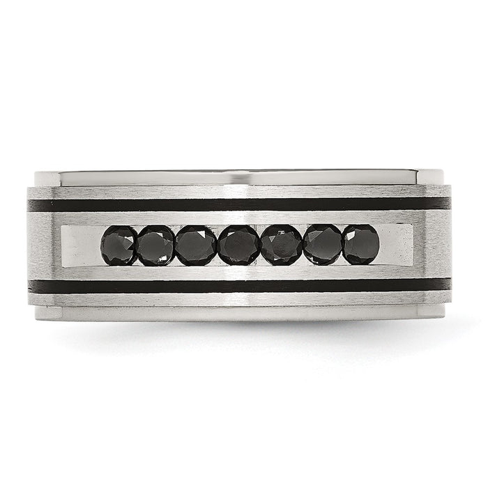 Exclusive 9mm Black IP-Plated Band with 1/2 Carat Black Diamond & Steel-4