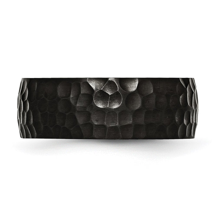 Shop Stylish 8mm Hammered Black IP-Plated Stainless Steel Band | Affordable Luxury-3