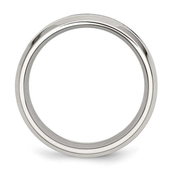 Exclusive 8mm Polished Stainless Steel Chisel Band with Koa Wood Inlay-2