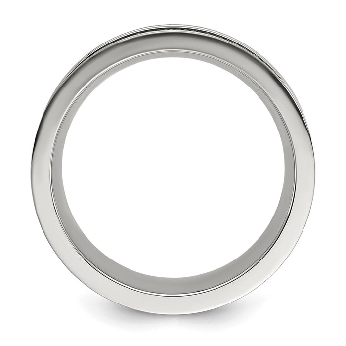 Exclusive 8mm Polished Stainless Steel Chisel Band - Stylish Stingray Texture-2