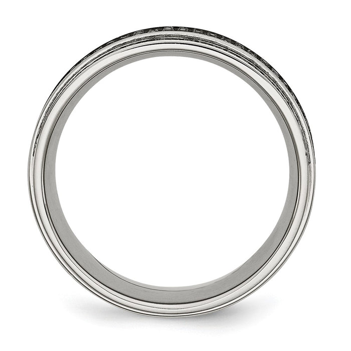 Buy High-Quality 10mm Stainless Steel Band with 1/2 Carat Black Diamond, Stylish!-2