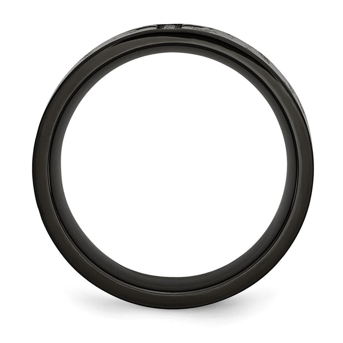 High-Quality Chisel Diamond Cross Band - 1/20 Carat, Stylish Stainless Steel-2