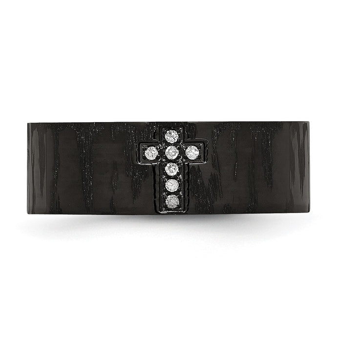 Exclusive Chisel Stainless Steel Cross Band 1/20 CT Diamond Accent - Stylish Value-4