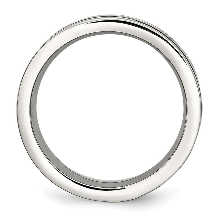 Buy High-Quality Chisel 8mm Stainless Steel Band with Diamond Accent-2