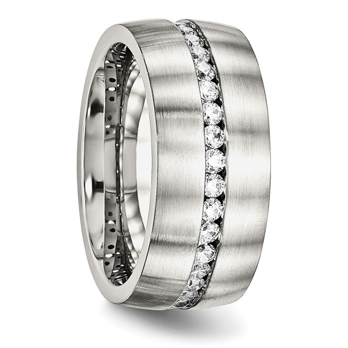 Buy Stylish 10mm CZ Accent Chisel Stainless Steel Band - High-Quality Design-4