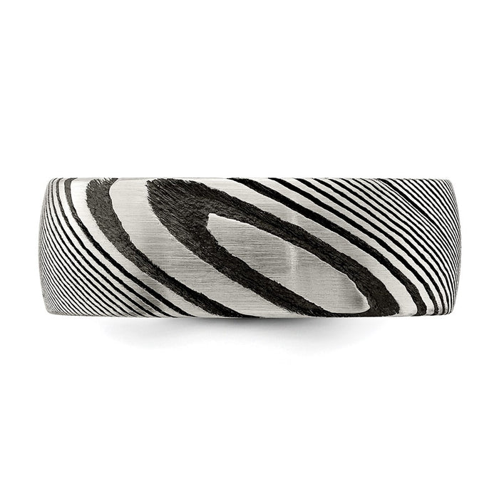 Buy Stylish 8mm Polished Damascus Steel Ring - High-Quality Luxury Design-4