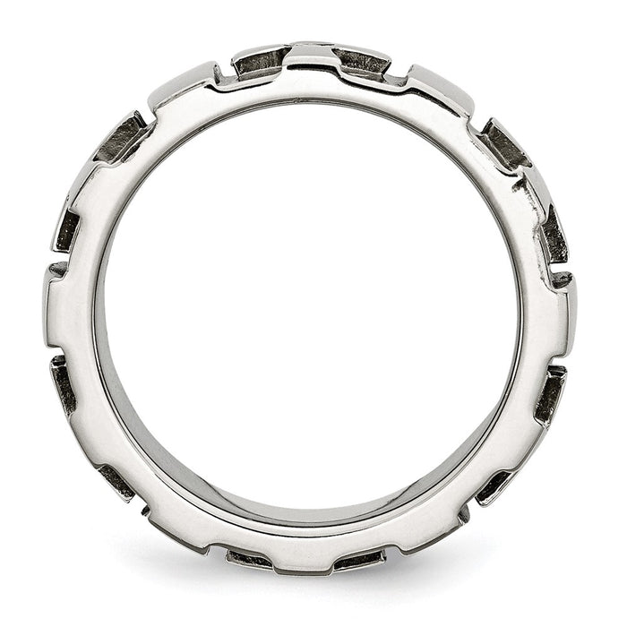 Exclusive 9mm Diamond Cross Band in Chisel Stainless Steel - Stylish Value-2