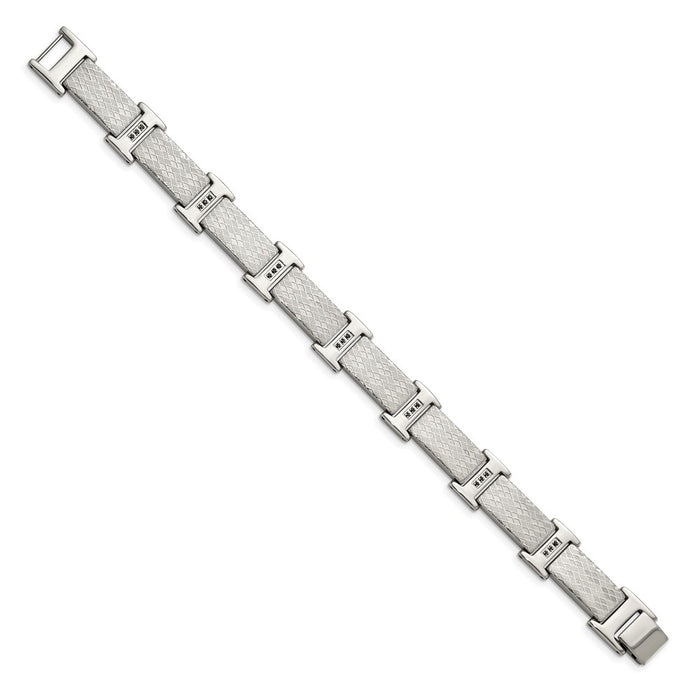 Exclusive Chisel 8.5-Inch Stainless Steel Bracelet with Black CZ - Stylish Value-2