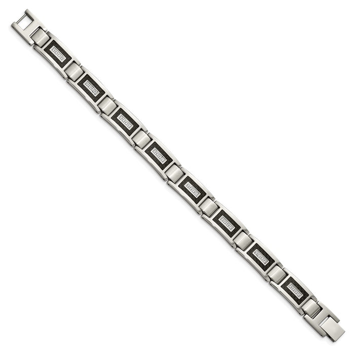 Buy Exclusive Chisel 8.75-Inch Stainless Steel Bracelet with CZ Inlay-2