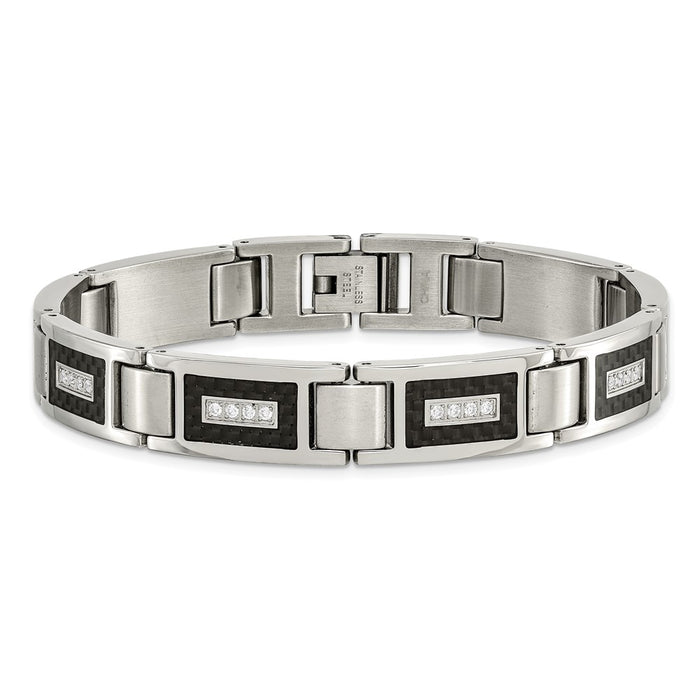 Buy Exclusive Chisel 8.75-Inch Stainless Steel Bracelet with CZ Inlay-3