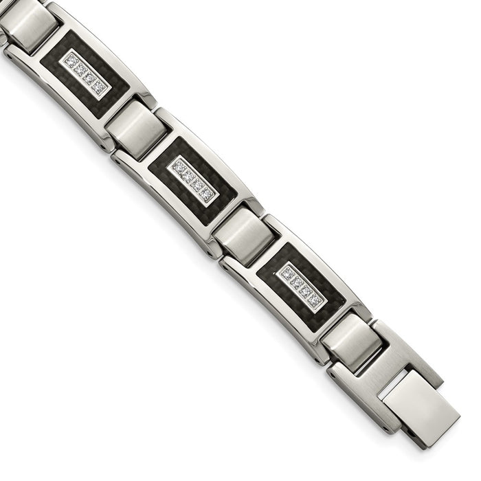 Buy Exclusive Chisel 8.75-Inch Stainless Steel Bracelet with CZ Inlay-1