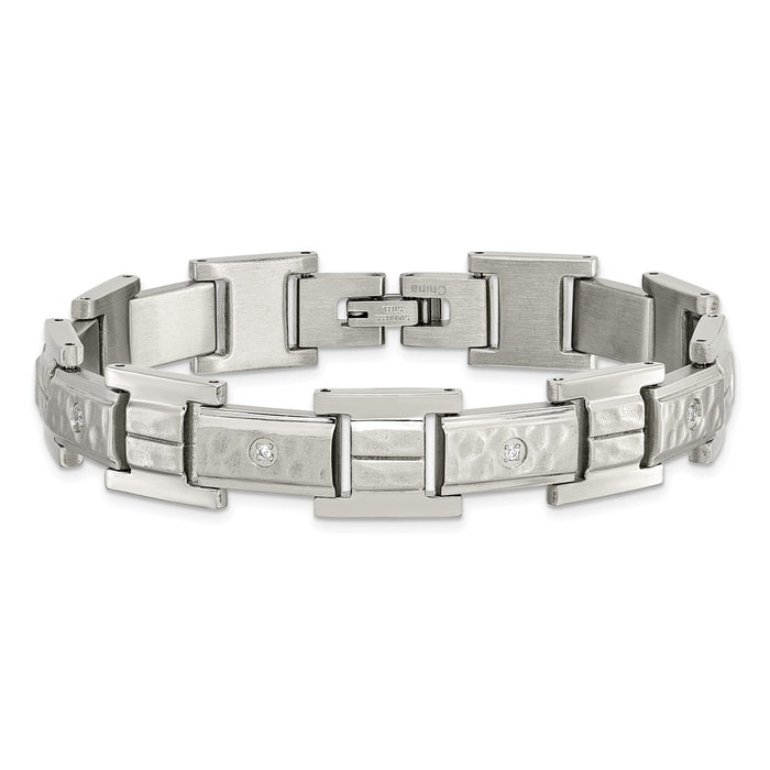 Buy High-Quality Chisel 8.5-Inch Stainless Steel Bracelet with CZ Accents-3