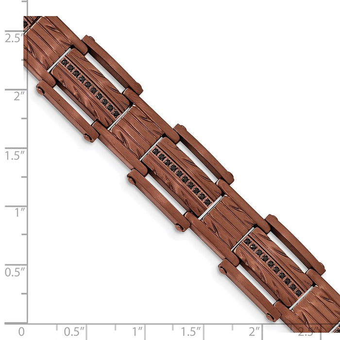 Buy Stylish 8.25-Inch Chisel Stainless Steel Bracelet with Black CZ Accents-5