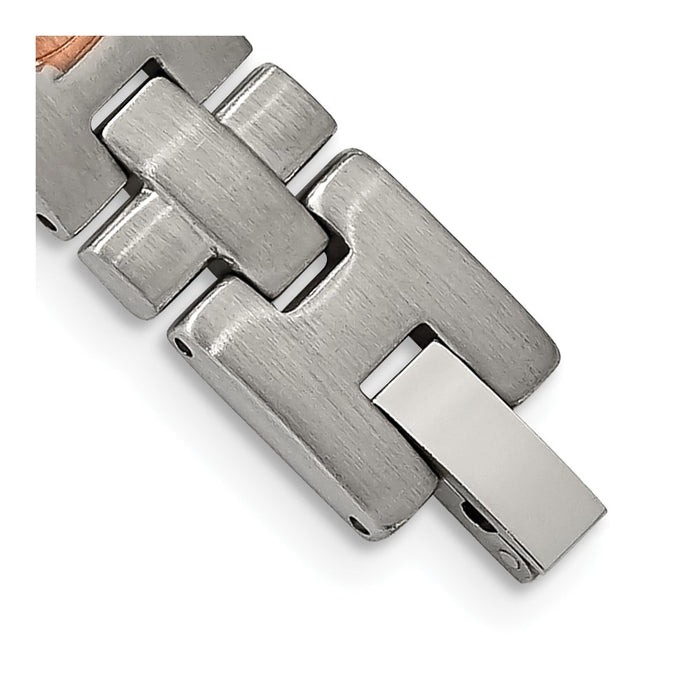 Shop Exclusive 8.5-Inch Chisel Bracelet in Brushed Stainless Steel & CZ Accents-3