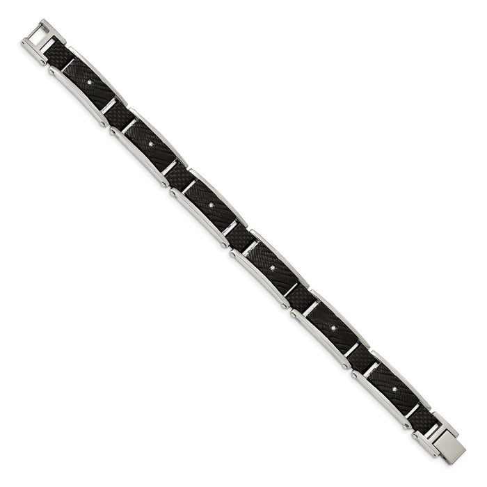 Buy Exclusive 8.75-Inch Chisel Link Bracelet in Polished Stainless Steel-3
