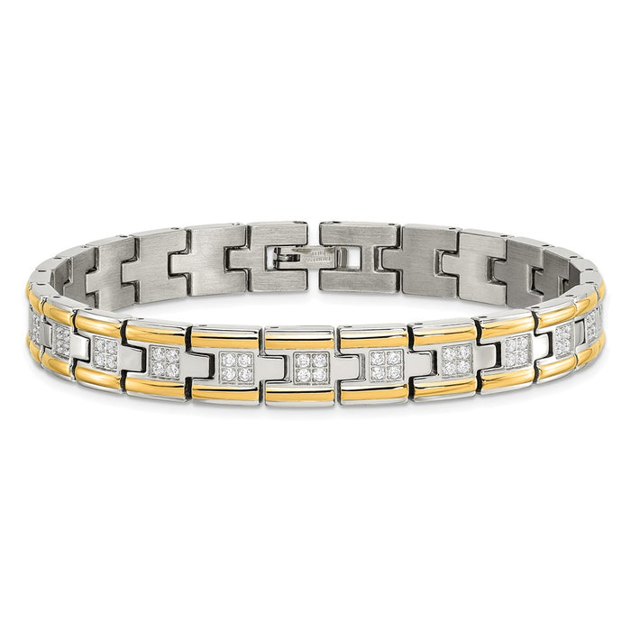 Buy Exclusive 8.5" Chisel Polished Stainless Steel Link Bracelet - Stylish CZ-3