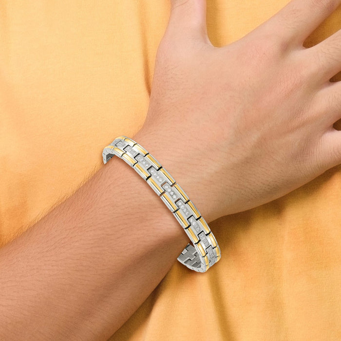 Buy Stylish Chisel Polished Stainless Steel Yellow IP-Plated Bracelet 8.5"-5