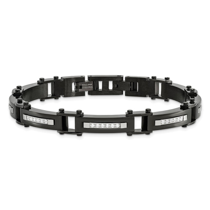 Buy Exclusive Chisel Polished Black IP-Plated Stainless Steel Bracelet 8.25"-3