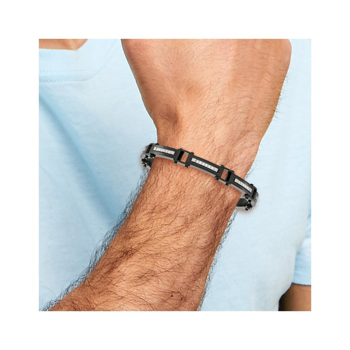 Buy Exclusive Chisel Polished Black IP-Plated Stainless Steel Bracelet 8.25"-4