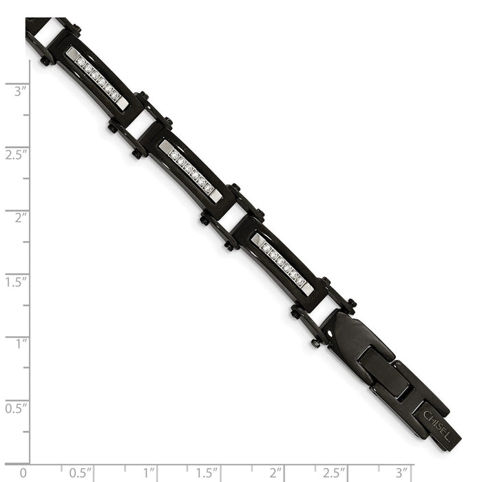 Buy Exclusive Chisel Polished Black IP-Plated Stainless Steel Bracelet 8.25"-5
