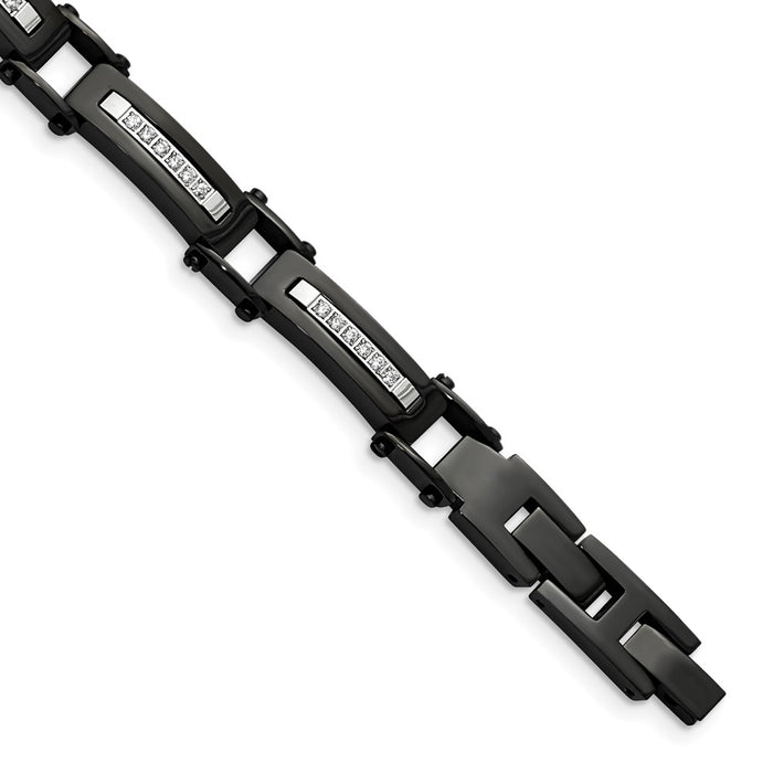 Buy Exclusive Chisel Polished Black IP-Plated Stainless Steel Bracelet 8.25"-1