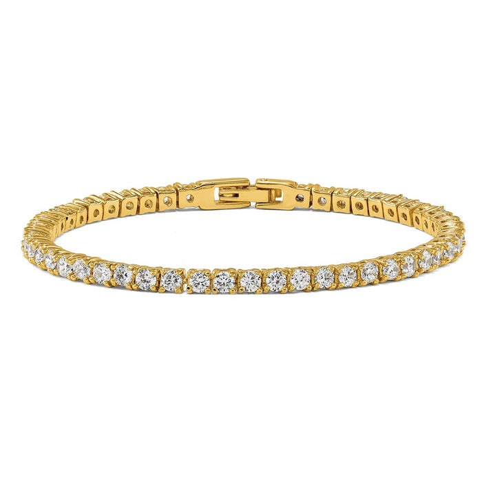 Buy Stylish 7.5-Inch Chisel Polished Stainless Steel CZ Tennis Bracelet, Luxury Value-3