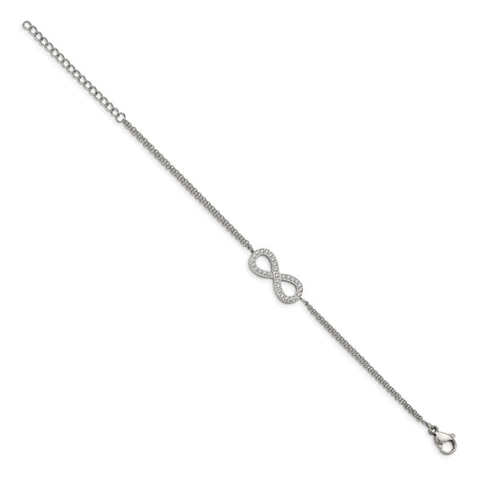 Buy Stylish Polished Stainless Steel Chisel Bracelet - 6.25 + 2 Extension