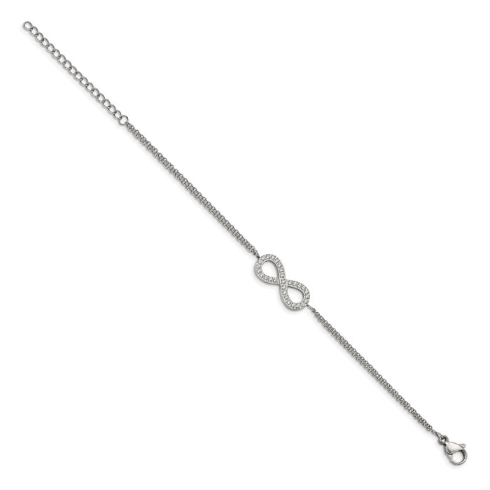 Buy Stylish Polished Stainless Steel Chisel Bracelet - 6.25 + 2 Extension-2
