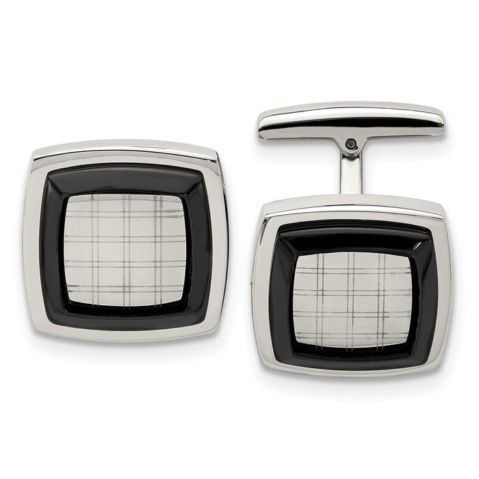 Buy Stylish Chisel Polished Black IP-Plated Stainless Steel Cufflinks - Luxury Value-1