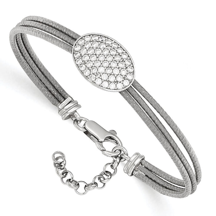 Shop Stylish Sterling Silver CZ Bracelet with 1-Inch Extension - Affordable Luxury-3
