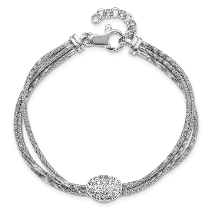 Shop Stylish Sterling Silver CZ Bracelet with 1-Inch Extension - Affordable Luxury-4