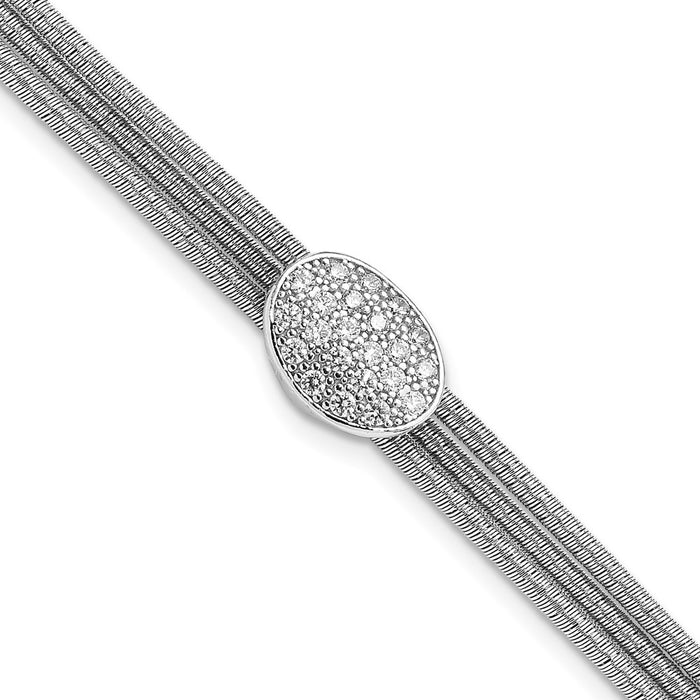 Shop Stylish Sterling Silver CZ Bracelet with 1-Inch Extension - Affordable Luxury-1