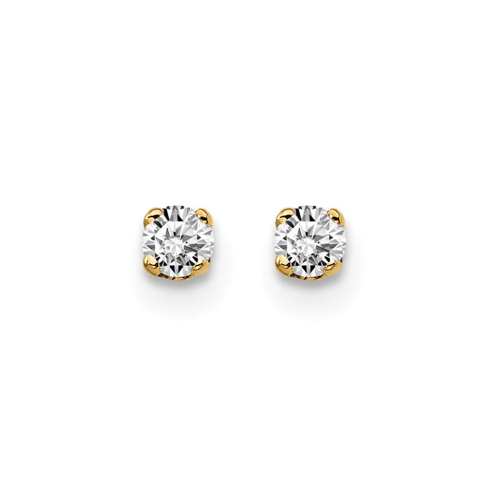 Buy Exclusive 14K Yellow Gold .10ct I2 K-L Diamond Earrings - Stylish Value!-3
