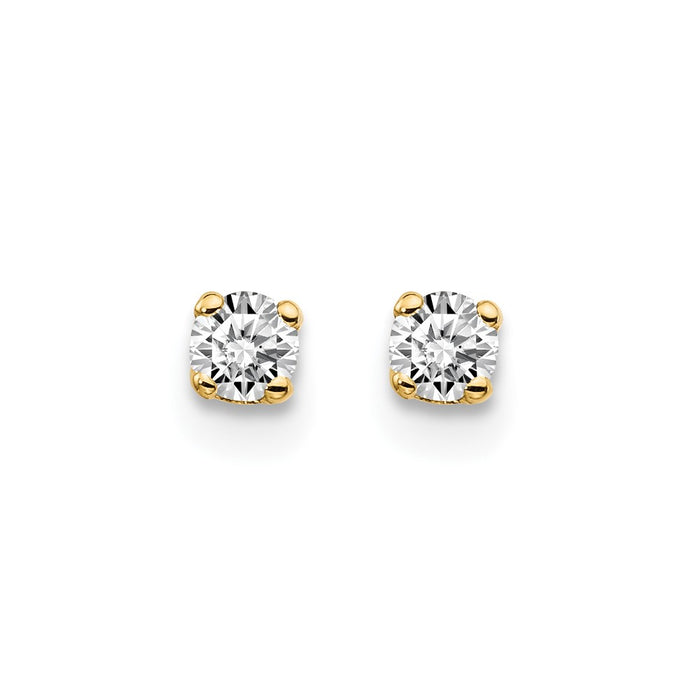Buy Stylish 14K Yellow Gold .15ct I2 K-L Diamond Stud Earrings - Luxury Value!-3