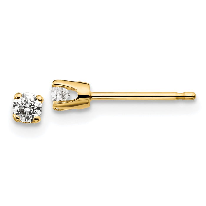 Buy Stylish 14K Yellow Gold .15ct I2 K-L Diamond Stud Earrings - Luxury Value!-1