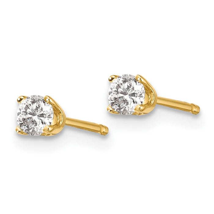Buy Stylish 14K Yellow Gold Push-On Post Earrings with .20ct I2 Diamonds-2