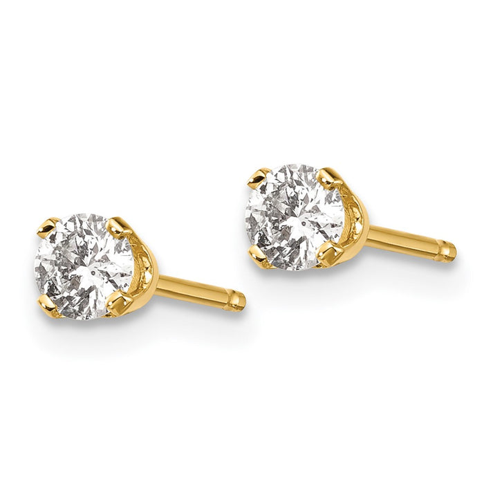 High-Quality 14K Yellow Gold .30ct I2 K-L Diamond Push-On Earrings - Stylish Value-2