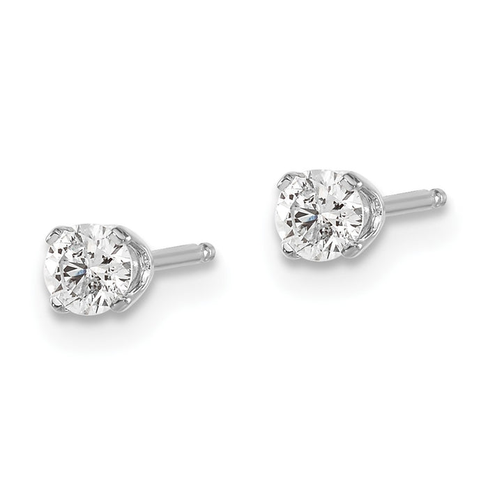 Shop 14K White Gold .30ct I2 K-L Diamond Stud Earrings - Stylish Value!-2