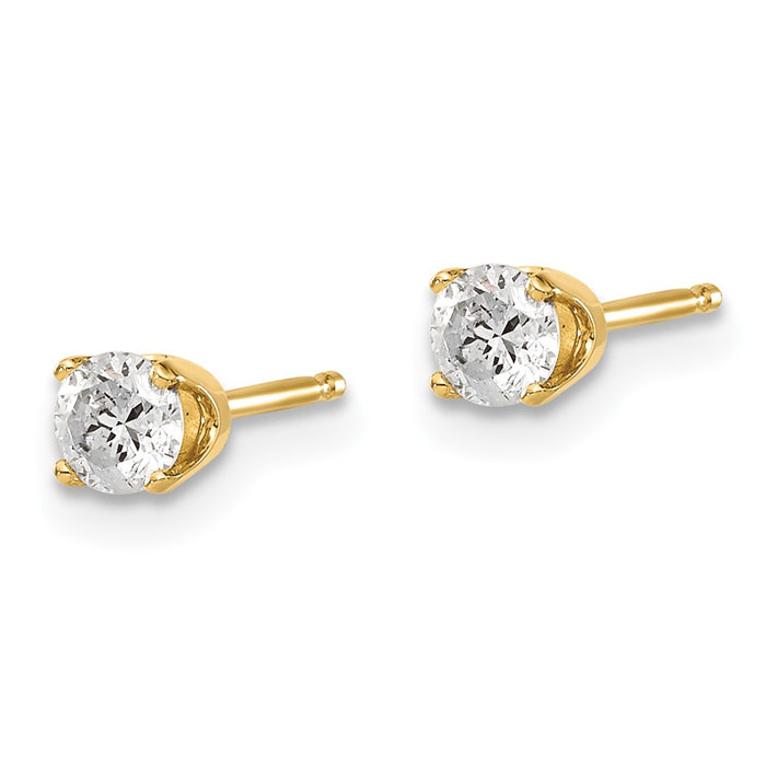 Buy Exclusive 14K Yellow Gold .40ct I2 K-L Diamond Earrings - Stylish Value!-2