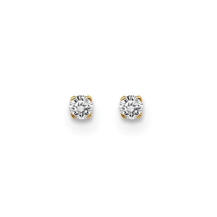 Buy Exclusive 14K Yellow Gold Diamond Stud Earrings - 0.05ct Luxury Style-3